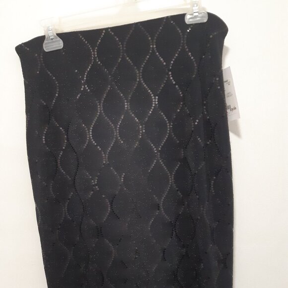 Stunning Frank Lyman Black Sequin elastic waist skirt Size 10 - Picture 9 of 12